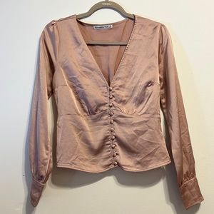 Dusty rose silk top